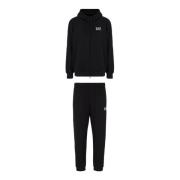 Zwart Katoenen Hoodie Jogger Set Emporio Armani EA7 , Black , Heren