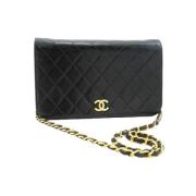 Pre-owned Leather chanel-bags Chanel Vintage , Black , Dames