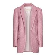 Roze textuur jas met inkeping revers Blanca Vita , Purple , Dames