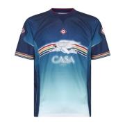 Voetbalstijl Jersey T-shirt met Multicolor Print Casablanca , Multicol...