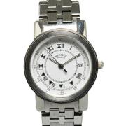 Pre-owned Metal watches Hermès Vintage , White , Dames