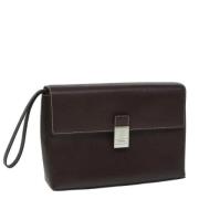 Pre-owned Leather clutches Burberry Vintage , Brown , Dames