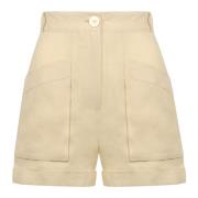 Linnen shorts met achterzakken Le Kasha , Beige , Dames