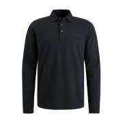 Lange Mouw Polo Peached Pique PME Legend , Black , Heren