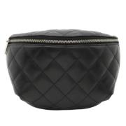 Pre-owned Leather chanel-bags Chanel Vintage , Black , Dames