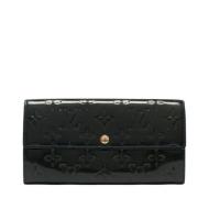 Pre-owned Leather wallets Louis Vuitton Vintage , Black , Dames