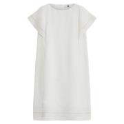 Elegante linnen jurk met ronde hals Marina Rinaldi , White , Dames