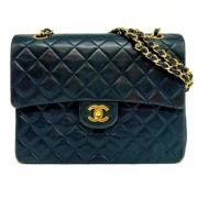 Pre-owned Leather chanel-bags Chanel Vintage , Blue , Dames