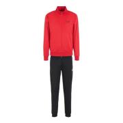 Rood en Zwart Technisch Stoffen Trainingspak Emporio Armani EA7 , Red ...