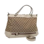 Pre-owned Canvas totes Gucci Vintage , Beige , Dames