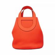 Pre-owned Leather handbags Hermès Vintage , Orange , Dames