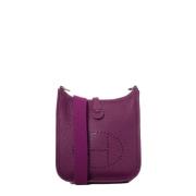 Pre-owned Leather shoulder-bags Hermès Vintage , Purple , Dames