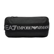 Zwarte Unisex Heuptas met Logo Emporio Armani EA7 , Black , Unisex