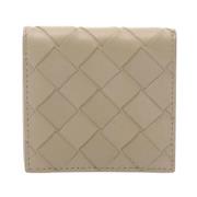 Pre-owned Leather wallets Bottega Veneta Vintage , Beige , Dames