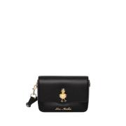 Elegante Zwarte Handtas Luxe Stijl Moschino , Black , Dames