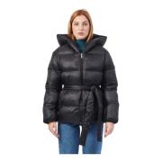 Zwarte gewatteerde jas met capuchon Hugo Boss , Black , Dames