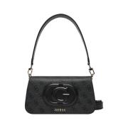 Zwarte schoudertas met gouden details Guess , Black , Dames