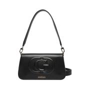 Zwarte schoudertas met gouden details Guess , Black , Dames