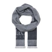 Grijze Wollen Logo Sjaal Max Mara , Gray , Dames