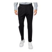 Zwarte elegante katoenen broek met zakken Hugo Boss , Black , Heren