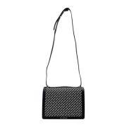 Zwarte Crossbody Tas met All-Over Logo John Richmond , Black , Dames