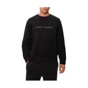 Zwarte Sweater Trendy Logo Voorzijde Armani Exchange , Black , Heren