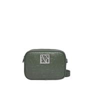 Groene schoudertas met zwarte leren details Armani Exchange , Green , ...