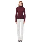 Bordeaux Wollen Trui met Metalen Details Patrizia Pepe , Red , Dames