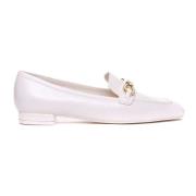 Witte Leren Vierkante Loafers Stuart Weitzman , White , Dames