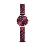 Dameshorloge klassiek Roségoud met Paarse Milanese Armband 11022-969 B...