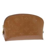 Pre-owned Leather pouches Louis Vuitton Vintage , Beige , Dames