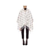 Witte Poncho Jas Chic Stijl Blugirl , White , Dames