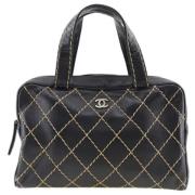 Pre-owned Leather chanel-bags Chanel Vintage , Black , Dames