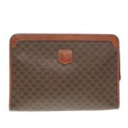 Pre-owned Leather clutches Celine Vintage , Brown , Dames