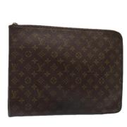 Pre-owned Canvas clutches Louis Vuitton Vintage , Brown , Dames