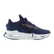 Blauwe Infinity Sneaker met Gouden Logo Emporio Armani EA7 , Blue , He...