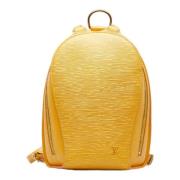 Pre-owned Leather backpacks Louis Vuitton Vintage , Yellow , Dames