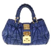 Pre-owned Leather handbags Miu Miu Pre-owned , Blue , Dames