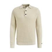 Pullover Lange Mouw Polo Regular Fit Cast Iron , Gray , Heren