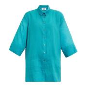 Turquoise Tuniek met Overhemdkraag Marina Rinaldi , Blue , Dames