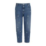 Boyfriend Fit Katoenen Jeans met Decoratieve Stenen Marina Rinaldi , B...