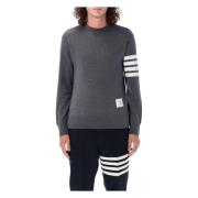 Donkergrijze Gebreide Trui Crewneck Sweater Thom Browne , Gray , Heren