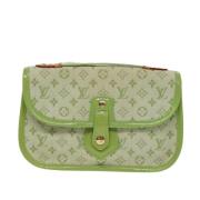 Pre-owned Canvas clutches Louis Vuitton Vintage , Green , Dames