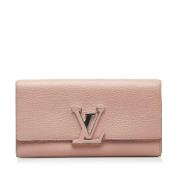 Pre-owned Leather wallets Louis Vuitton Vintage , Pink , Dames