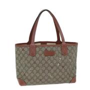 Pre-owned Leather totes Gucci Vintage , Beige , Dames