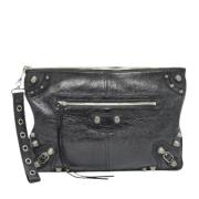 Pre-owned Leather clutches Balenciaga Vintage , Black , Heren