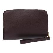 Pre-owned Leather clutches Louis Vuitton Vintage , Brown , Dames