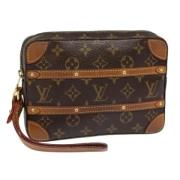 Pre-owned Canvas clutches Louis Vuitton Vintage , Brown , Dames