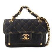 Pre-owned Denim handbags Chanel Vintage , Black , Dames