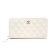 Pre-owned Fabric wallets Chanel Vintage , White , Dames